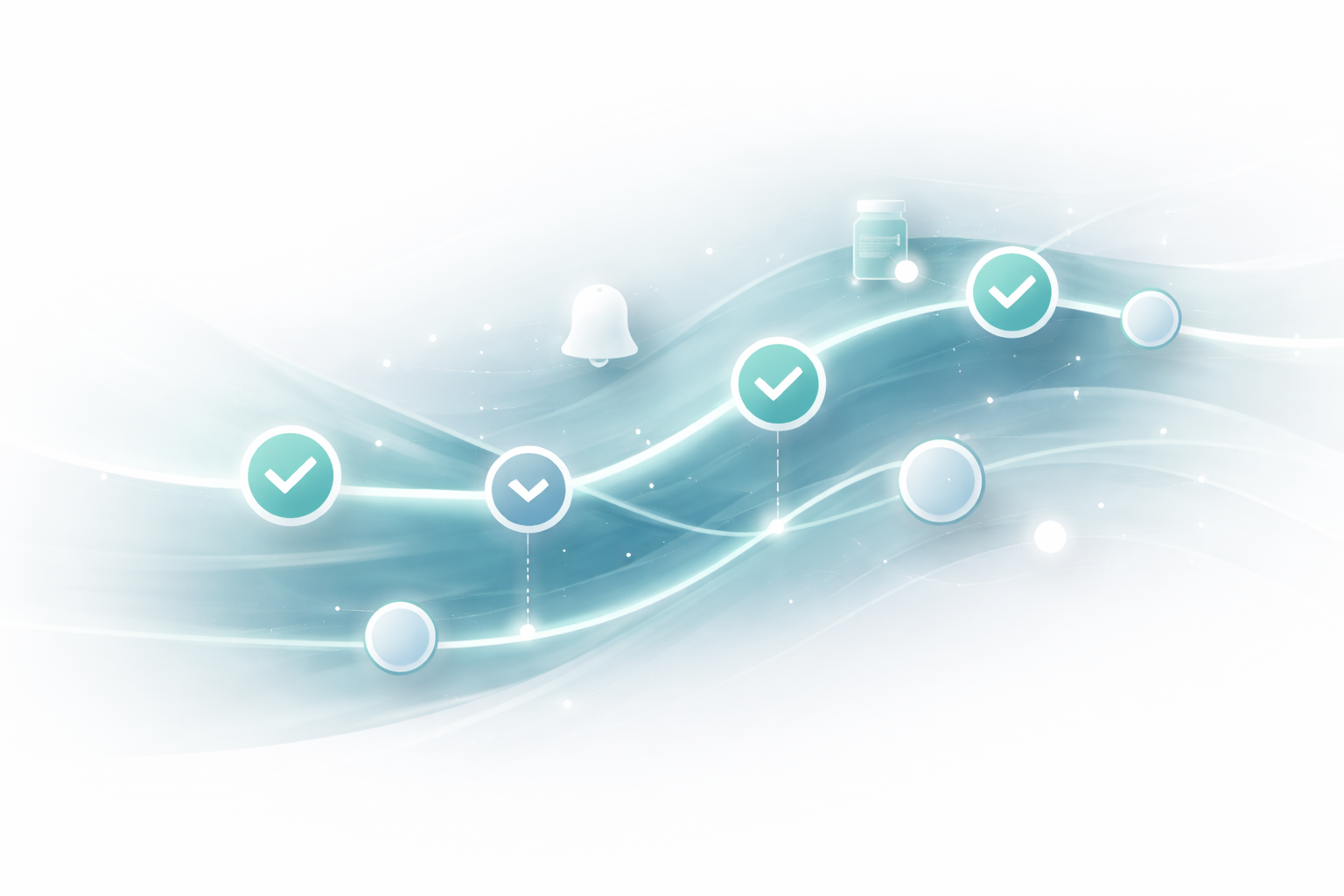 Abstract visualization representing adherence operations and reminders