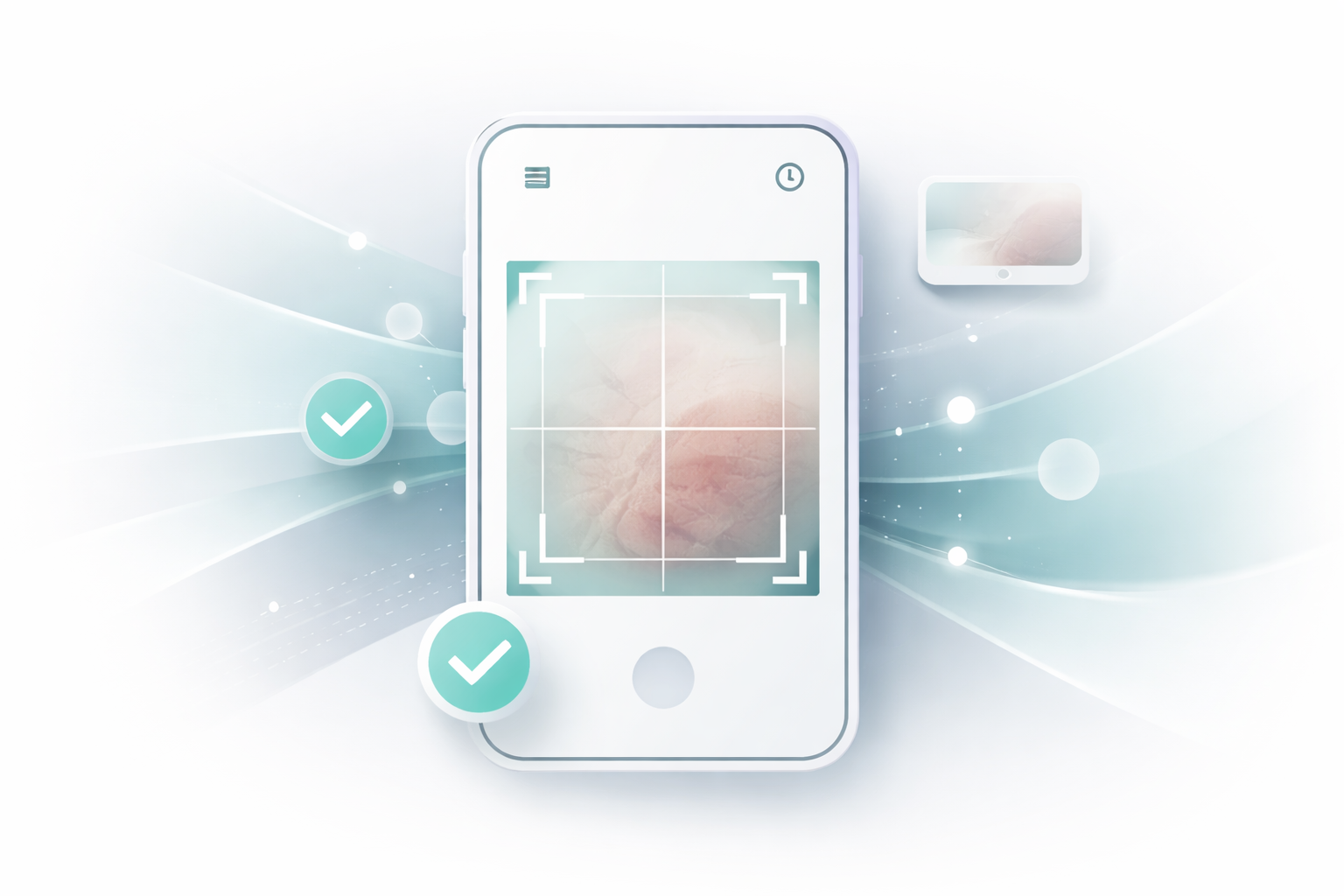 Abstract visualization representing photo capture quality control